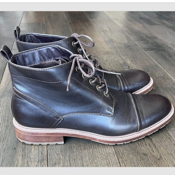 Perry Ellis Portfolio Manning Chukka Boots Size 12 Dark Brown UltraFoam Comfort - Picture 1 of 7